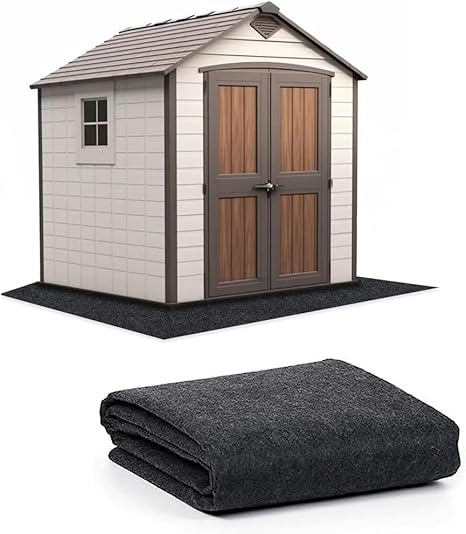 Photo 1 of 10 x 10 FT Outdoor Storage Shed Mat, Waterproof Storage Shed Flooring Mat, Anti-Slip Patio Furniture Floor Scratch Prevention Mat, Dustproof Outdoor Carport Mat
