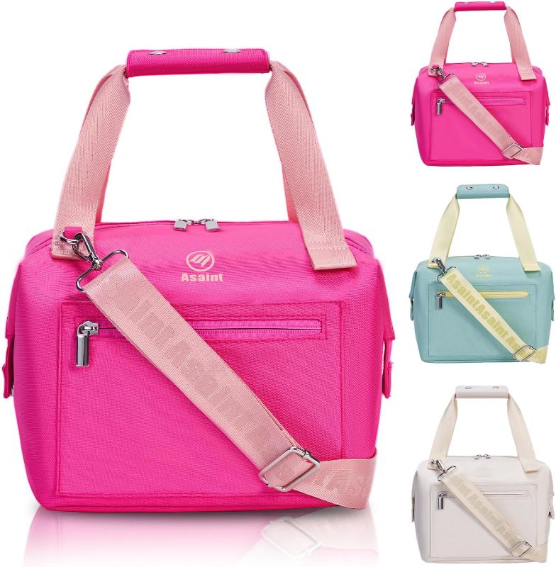 Photo 1 of Lunch Bag for Women Adults, Large Insulated Lunch Bag with Zipper and Strap, Durable & Reusable Large Lunch Tote Bags for School, Work, Travel, Picnic Outdoor and Beach