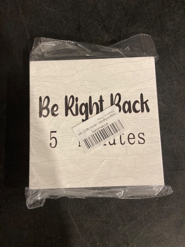 Photo 1 of Be Right Back 5 Minutes Home Office Decor Wooden Box Sign 5 X 5 Inch