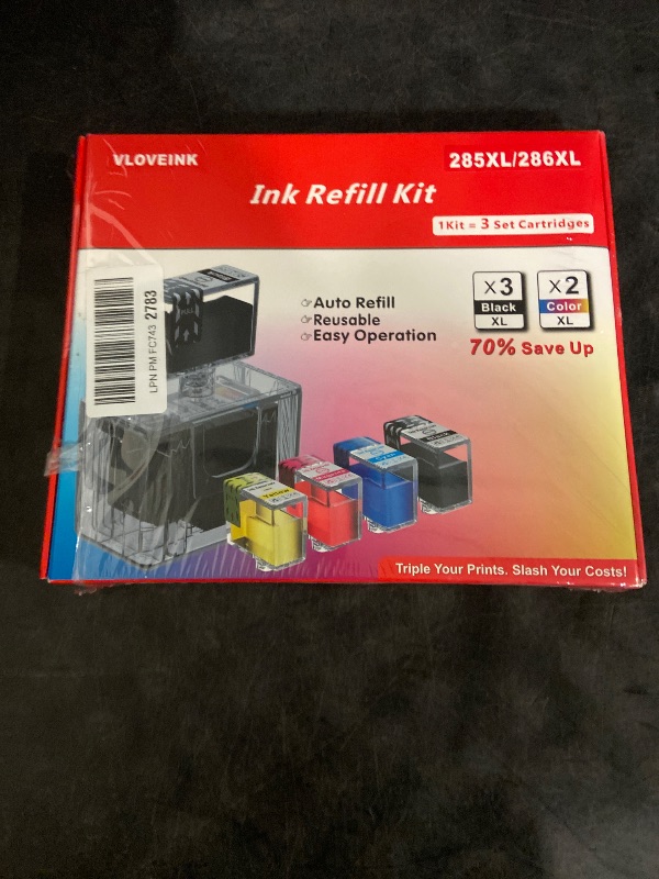 Photo 1 of 285XL 286XL Ink Refill Kit for Canon 285XL and 286XL Ink Cartridges Compatible with Canon PG-285XL CL-286XL 285XXL 286XXL Work with Pixma TS7720 TS7722 TR7820, 9 Pack (3BK/2C/2M/2Y)