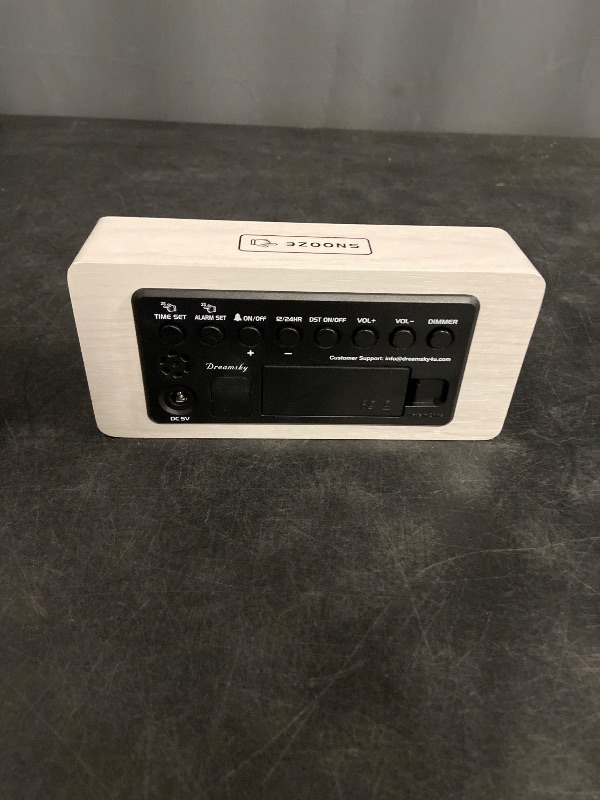 Photo 1 of DreamSky Wooden Digital Alarm Clock for Bedroom - Desk Clock for Living Room with Large Numbers, Dimmer, Loud Alarm for Heavy Sleepers with Volume Control, DST, Office Wood Decor (Plug in Clock)
