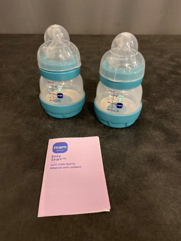Photo 1 of MAM Easy Start Anti-Colic Baby Bottles, Extra Slow Flow, Breastfeeding-Like Silicone Nipple Bottle, Reduces Colic, Gas, & Reflux, Easy-to-Clean, BPA-Free, Vented Baby Bottles for Newborns, 0-3 Months