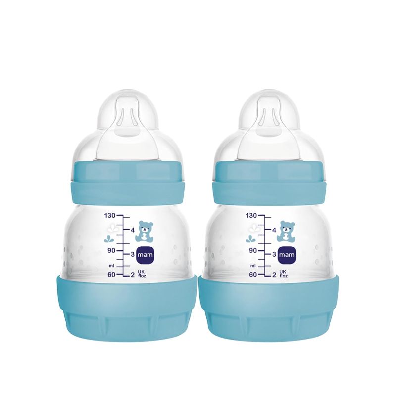 Photo 1 of MAM Easy Start Anti-Colic Baby Bottles, Extra Slow Flow, Breastfeeding-Like Silicone Nipple Bottle, Reduces Colic, Gas, & Reflux, Easy-to-Clean, BPA-Free, Vented Baby Bottles for Newborns, 0-3 Months