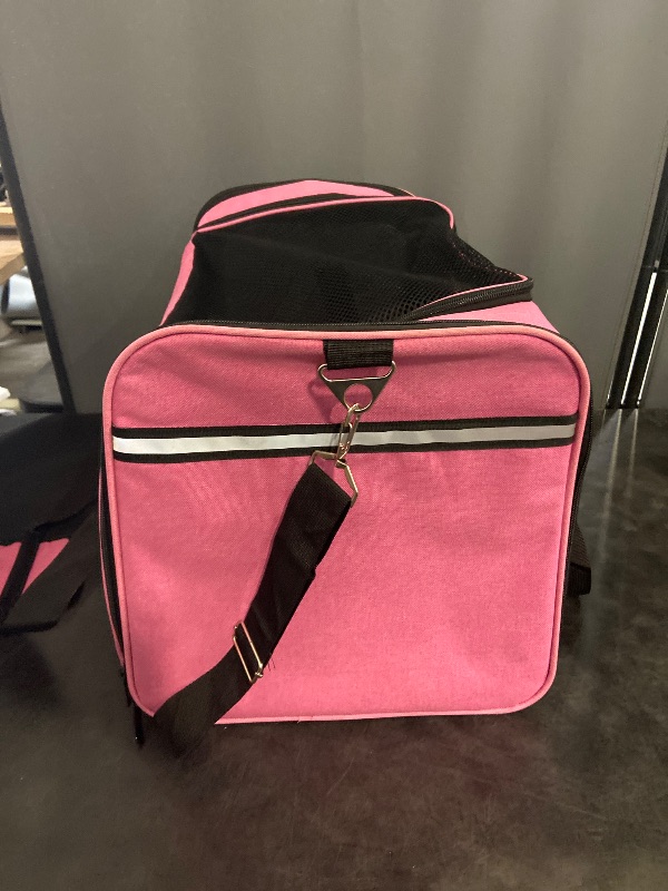 Photo 1 of Henkelion Pet Carrier for Small Medium Cats Dogs Puppies up to 15 Lbs, TSA Airline Approved, Soft Sided, Collapsible Travel - Pink