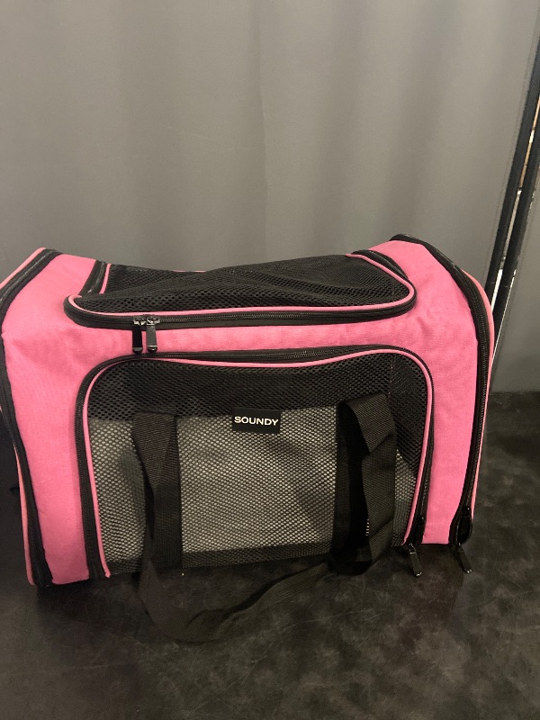 Photo 1 of Henkelion Pet Carrier for Small Medium Cats Dogs Puppies up to 15 Lbs, TSA Airline Approved, Soft Sided, Collapsible Travel - Pink