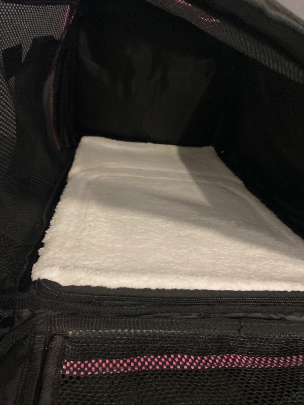 Photo 1 of Henkelion Pet Carrier for Small Medium Cats Dogs Puppies up to 15 Lbs, TSA Airline Approved, Soft Sided, Collapsible Travel - Pink