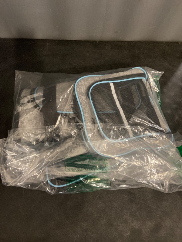 Photo 1 of Airline Approved Pet Carrier, Large Soft Sided Pet Travel TSA Carrier 4 Sides Expandable Cat Collapsible Carriers with Removable Fleece Pad and Pockets for Cats Dogs and Small Animals
