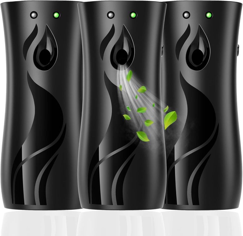 Photo 1 of Automatic Air Freshener Spray Dispenser 3-Pack, Wall Mounted or Freestanding,Multiple Time Settings,Commercial and Home Use in Bathrooms, Offices, Living Rooms and Commercial Places (Black, 11121)
