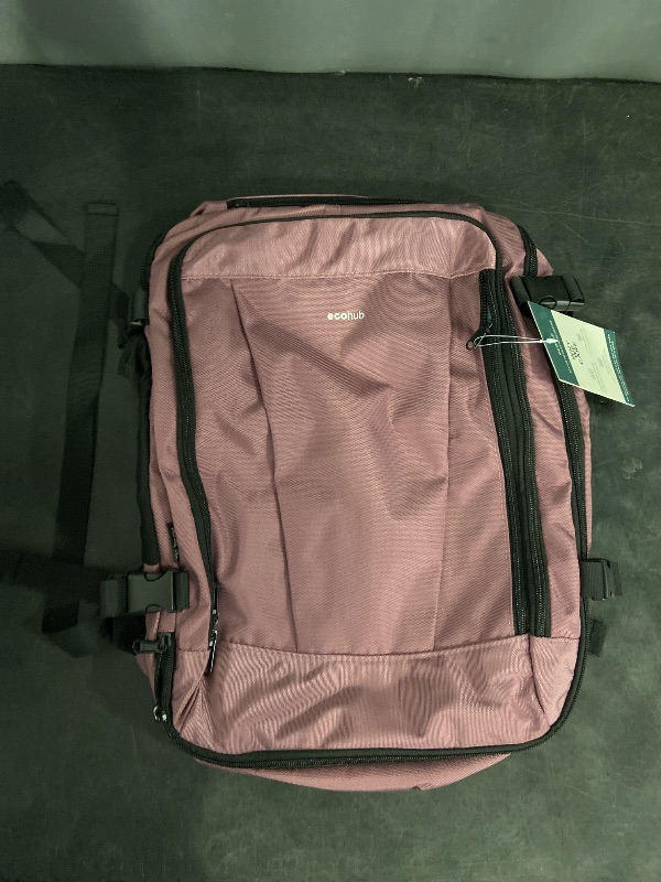 Photo 1 of ECOHUB Travel Backpack 18x14x8 Spirit Airlines Personal Item Bag Carry On Backpack 13 Pockets Large Work Casual Daypack for men Airline Approved Waterproof Gym Backpacks with Charging Port, Pink

