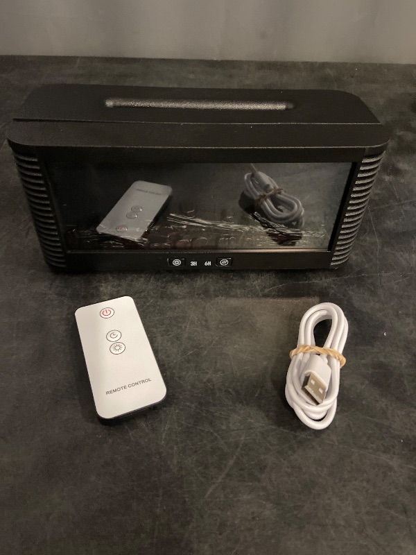 Photo 1 of 2025 Upgraded 9 Color Flame Fireplace Aroma Essential Oil Diffuser,250ml USB Desktop Noiseless Cool Mist Humidifier with Timer Auto-Off Protection for Home,Office, Gift (Black)