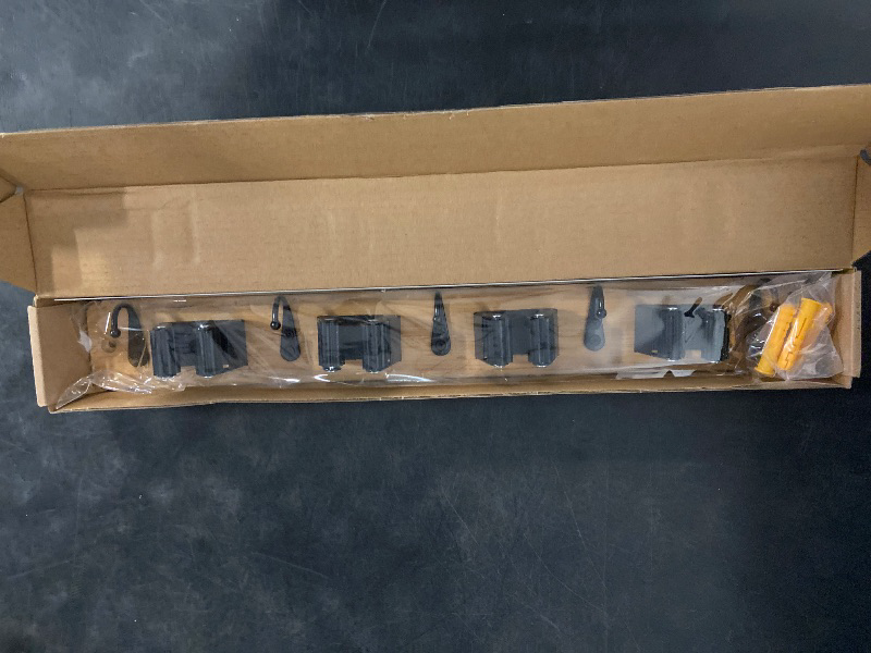 Photo 1 of IMILLET Broom Holder Wall Mount, Bamboo Broom Hanger with 5 Racks 4 Hooks, Mop and Broom Holder Wall Mount Self Adhesive, Home Organization and Storage for Laundry Room, Closet, Utility Room