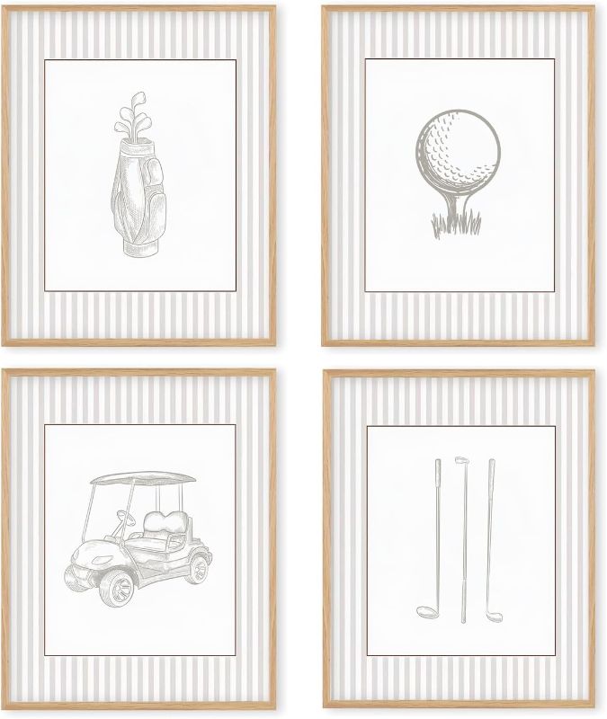 Photo 1 of Boat Wades Vintage Golf Nursery Unframed Wall Art Prints,Golf Gifts Decor Posters & Prints For Boys Room Decor,Gofts Baby Boy Nursery Posters Pictures 8x10 Set Of 4