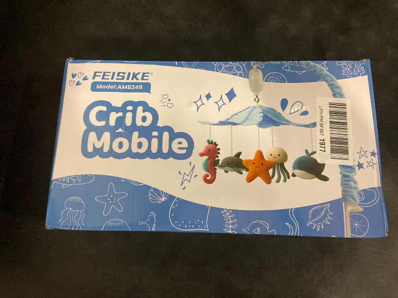 Photo 1 of FEISIKE Baby Crib Mobile with 35 Lullabies, 3 Modes Rotation & Music, Adjustable Volume, Nursery Decor for Boys and Girls (Ocean Theme)
