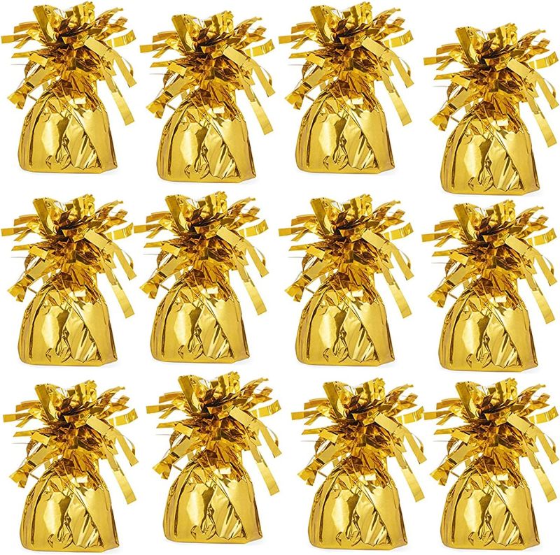 Photo 1 of Metallic Balloon Weights, Birthday Party Favors, Novelty and Gag Gifts, 5.5" Inches, 8-Pack (Gold)