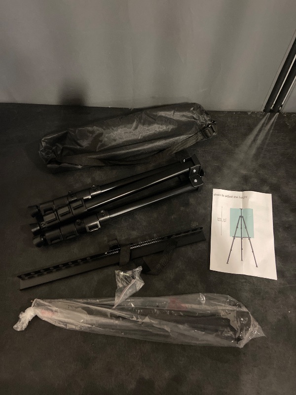 Photo 1 of Art Painting Display Artist Easel Stand,Ns Jymb Portable Metal Adjustable Easels for Painting Canvases Height from 17 to 66 Inch - Carry Bag for Table-Top/Floor Displaying and Wedding Signs - Black