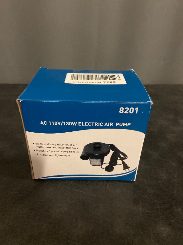 Photo 1 of Electric Air Pump for Pool Inflatable, AC/110V 130w - Quick Fill Air Bed Pump with 3 Nozzles, Air Mattress Pump inflator for Swimming Ring for Outdoor Camping, Inflatable Cushion