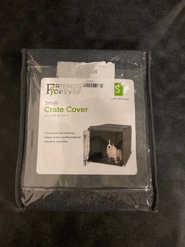 Photo 1 of Friends Forever Metal Dog Crate Cover 30 inch w/Light Blocking Protective Curtain, Dog Cage Cover w/Roller Shades, Machine Washable, Trucker Black