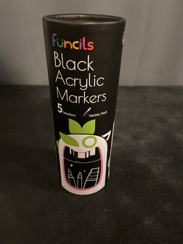 Photo 1 of 5 Acrylic Black Paint Pen - Fine Tip, Thin Point & Jumbo Pens (1mm, 3mm, 6mm, 10mm, 15mm) - Black Paint Marker for Plastic, Canvas, Wood, Rock Painting, Fabric, Tire, Metal, Glass