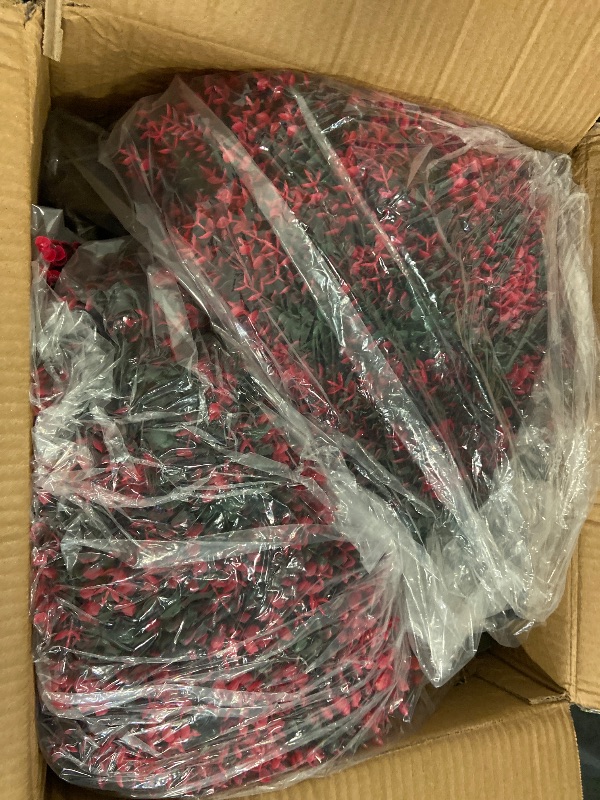 Photo 1 of 28" Set of 2 Artificial Boxwood Topiary Ball Bush for Outdoor with Ground Spike, UV Resistant Faux Greenery Shrubs, Fake Rose&Green Boxwood Plants for Garden, Yard, Porch, Patio Decor
