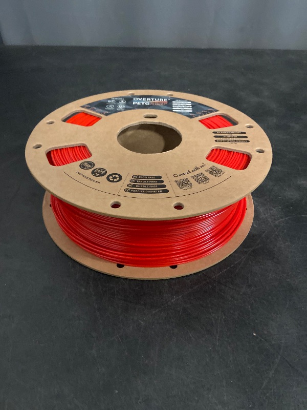Photo 1 of OVERTURE PETG 3D Printer Filament 1.75mm, Neatly Wound Durable PETG 1kg Spool (2.2lbs), Strong Toughness Filament, Dimensional Accuracy +/- 0.02mm, Fit Most FDM Printers (Red)