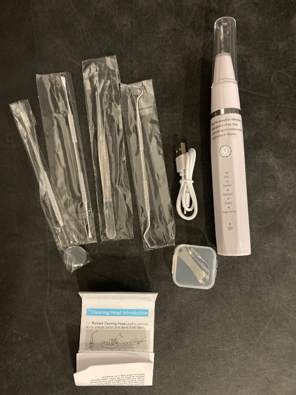 Photo 1 of Dog Plaque Remover for Teeth Pet Ultrasonic Tooth Cleaner Teeth Cleaning Kit -Tartar Remover for Teeth Stains for Dogs and Cats (White)