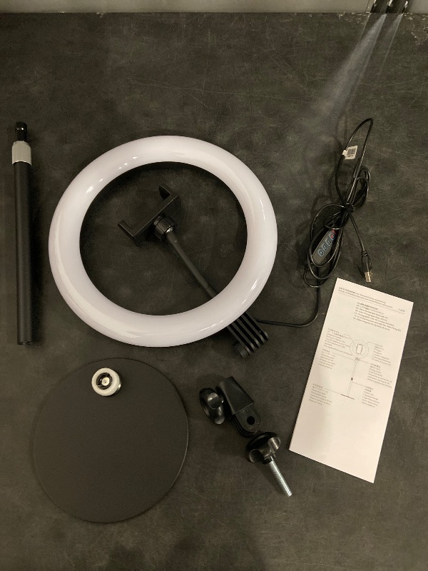 Photo 1 of Desk Ring Light with Stand - 10.5'' Desktop Ring Light with Phone Holder for Video Recording, Circle Light for Computer Zoom Meeting Video Conference Lighting Video Calls Podcast Streaming
