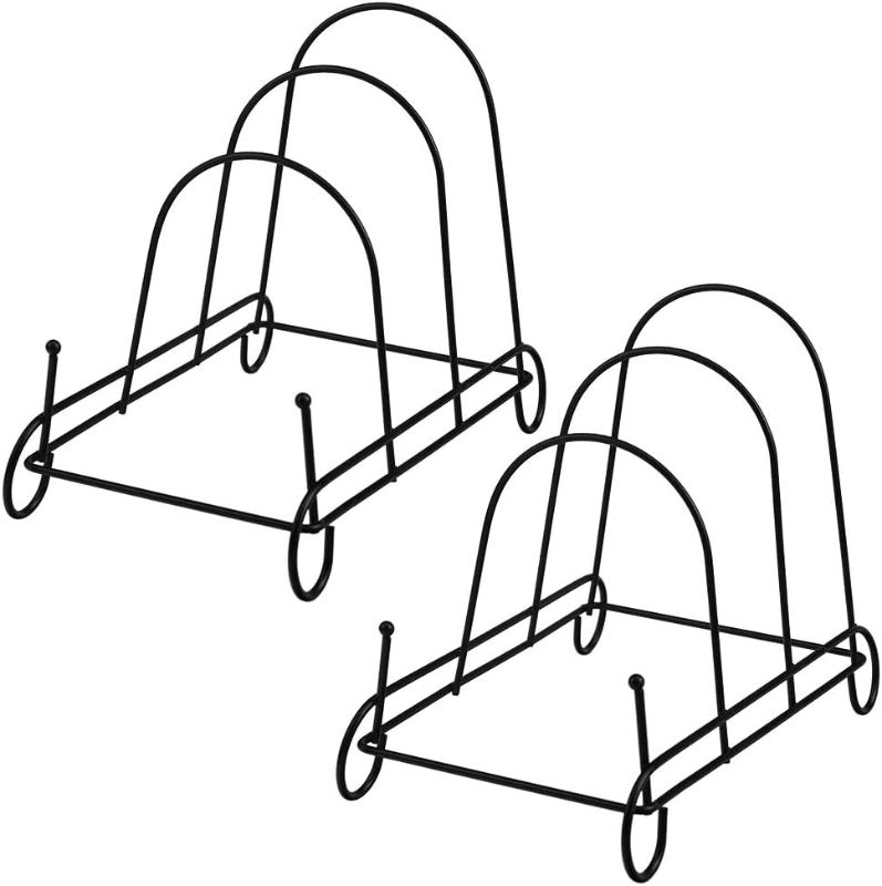 Photo 1 of Artliving 3-Tier Plate Holder Display Stands - Metal Scrollwork Dish Rack - Cabinet Organizer - Set of 2