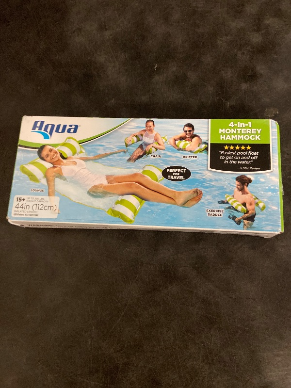 Photo 1 of Aqua 4-in-1 Monterey Hammock Pool Float & Water Hammocks, 1-2-3-4 Multipacks – Multiple Colors/Styles – for Adults and Kids Floating
