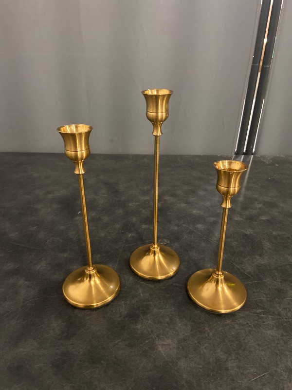 Photo 1 of Candlestick Holders,Taper Candle Holder for Candlesticks Gold Brass Vintage Candle Stick Candle Holder Candelabra Candle Holder for Fireplace Party Dining Home