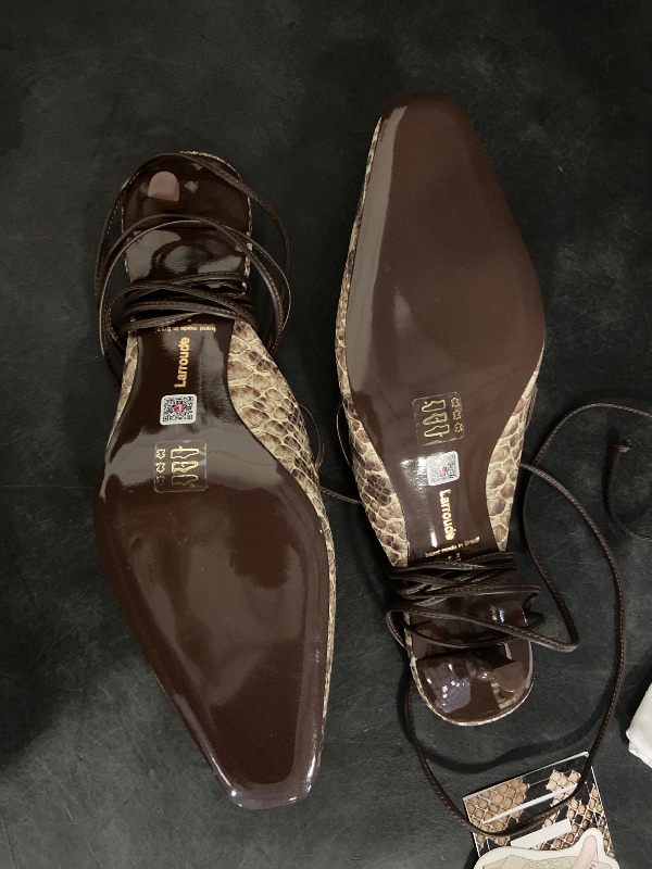 Photo 1 of 9.5 women's Amal Lace Up Pump In Neutral Printed Snake