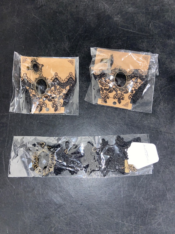 Photo 1 of Daimay Black Choker Lace Necklace with Bracelet Set Punk Party Gothic Vintage Handmade Lolita Retro Bracelet Wristband for Women – Style 4