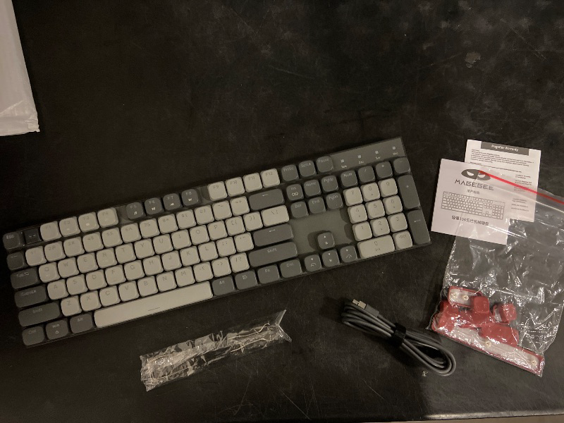 Photo 1 of MageGee Portable 60% Mechanical Gaming Keyboard, MK-Box LED Backlit Compact 68 Keys Mini Wired Office Keyboard with Blue Switch for Windows Laptop PC Mac - Grey/Black
