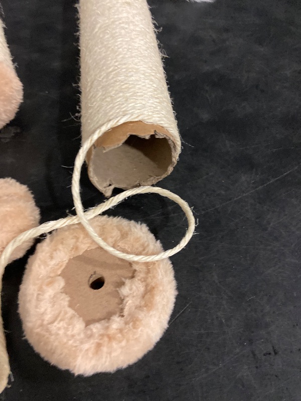 Photo 1 of ANWA 32" Tall Cat Scratching Posts for Indoor Cats, 3-in-1 Vertical Cat Scratching Post with Plush Toys, Premium Sisal Post for Cats at All Ages with Reinforced Stable Base, Beige
