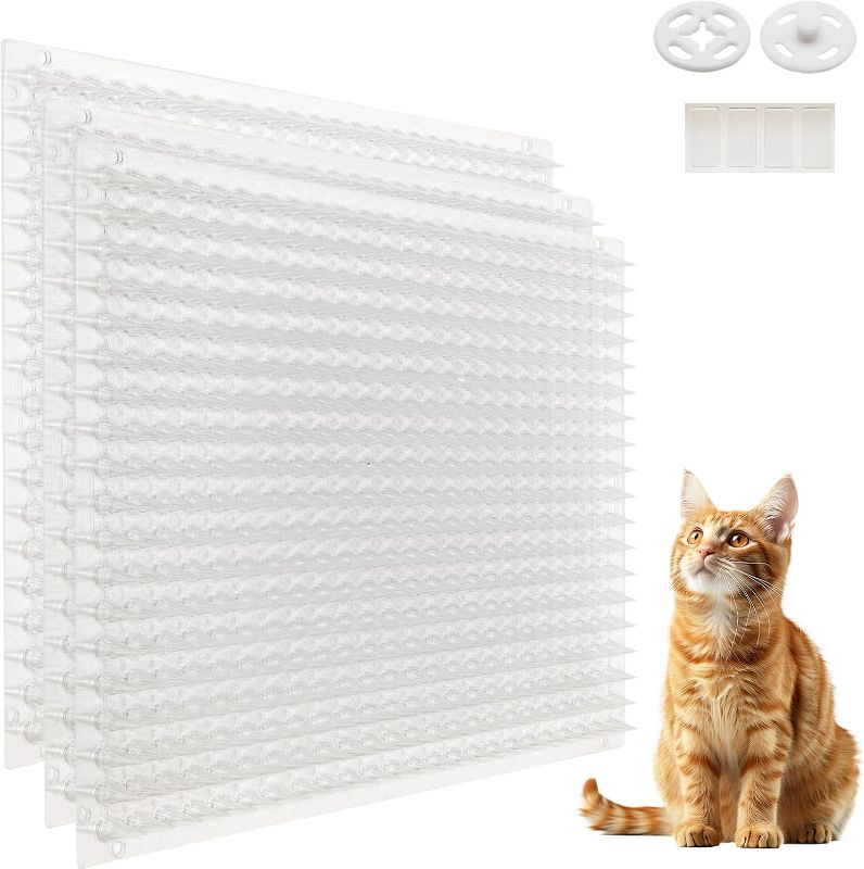 Photo 1 of 12 Pack Scat Mat for Cats with Spikes, Cat Repellent Mat Deterrent Indoor, Training Pads Keep Dogs and Cats Off Couch, Bed, 16 x 13 Inch Garden Scat Mats Outdoor
