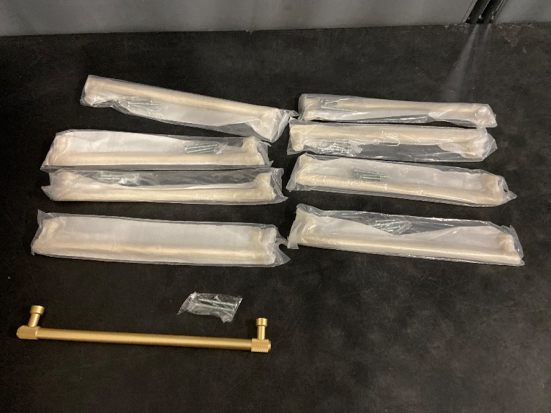 Photo 1 of 10 Pack 7"(177mm) Brushed Gold Cabinet Pulls Knurled Kitchen Cabinet Handles Drawer Pulls Cupboard Hardware for Cabinets