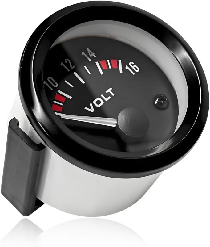 Photo 1 of Car Voltage Meter Gauge, 12V 52mm/2in 8~16V Car Voltage Tester with White LED Light Dial, Universal Pointer Meter Gauge Voltmeter Fits for Most Vehicles, Car Accessories
