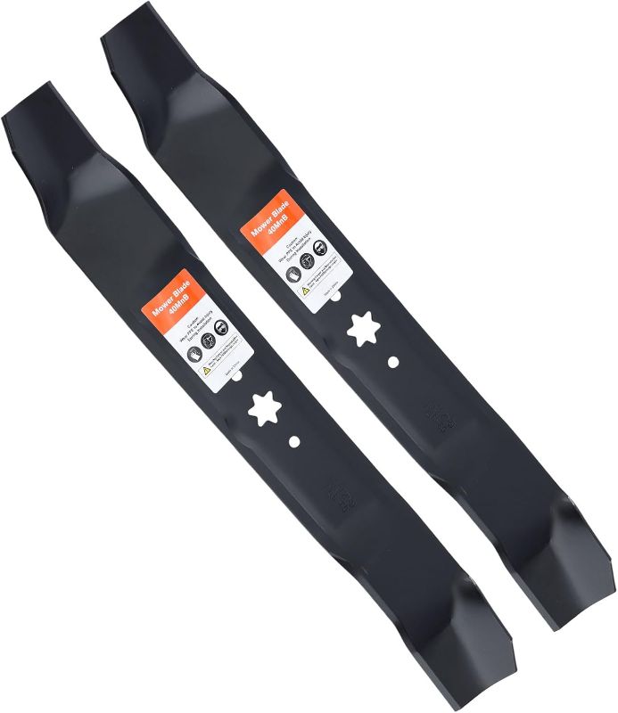 Photo 1 of 942-0616A 42 Inch Mulching Blades for Cub Cadet MTD Troy Bilt Bronco 42" Deck Lawm Mower Replace 742-0616A 742-0616 942-0616 742-04126 6 Point Star (2 Pack)
