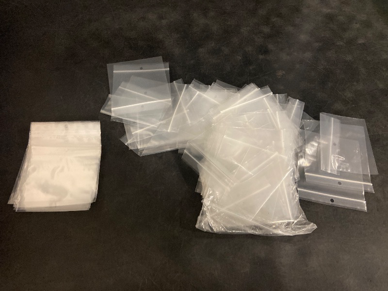 Photo 1 of Plymor 5" x 5" (Pack of 100), 2 Mil with Hang-Hole Zipper Reclosable Plastic Bags
