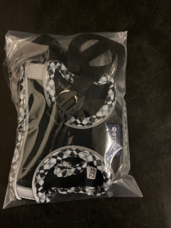 Photo 1 of 2XS AMTOR Small Dog Harness with Leash Set, No Escape Easy Walk Puppy Harnesses for Training Walking, Step-in Reflective Soft Dogs Vest for XS S Medium Extra-Small Large Sized Dog(Blackwhite,XXS)
