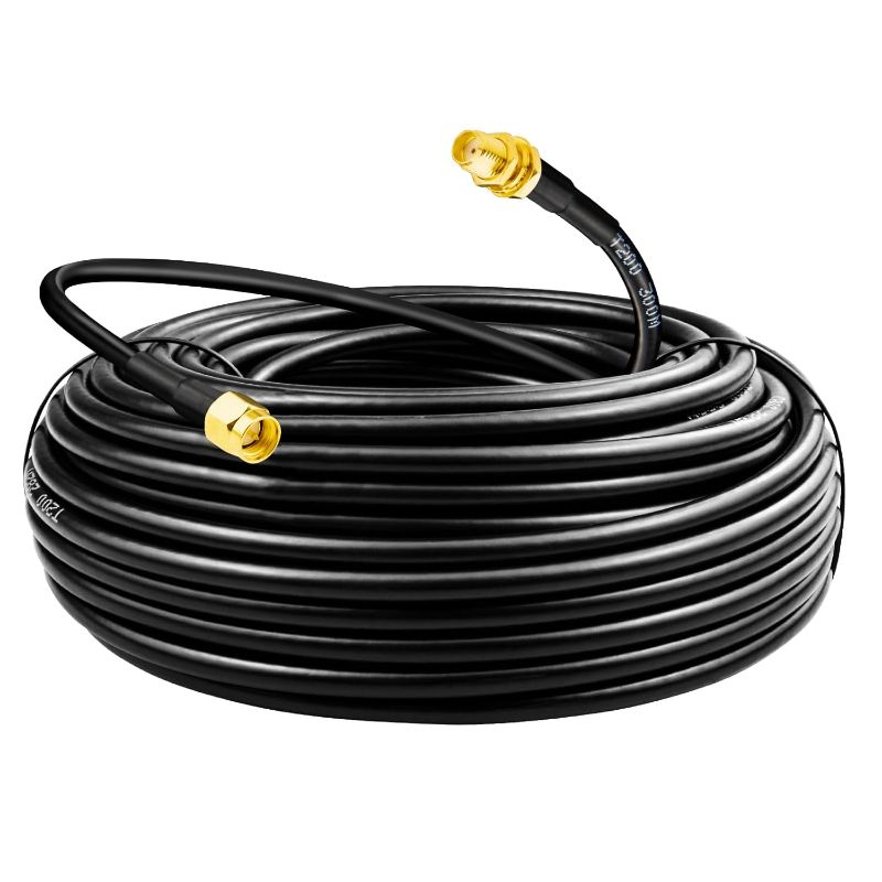 Photo 1 of Boobrie SMA Coaxial Cable Upgraded 49.2Ft SMA Male to SMA Female Coax Cable LMR200 Equivalent SMA WiFi Extension Low Loss for WiFi Router, 3G 4G 5G LTE Antenna, Better Than RG58
