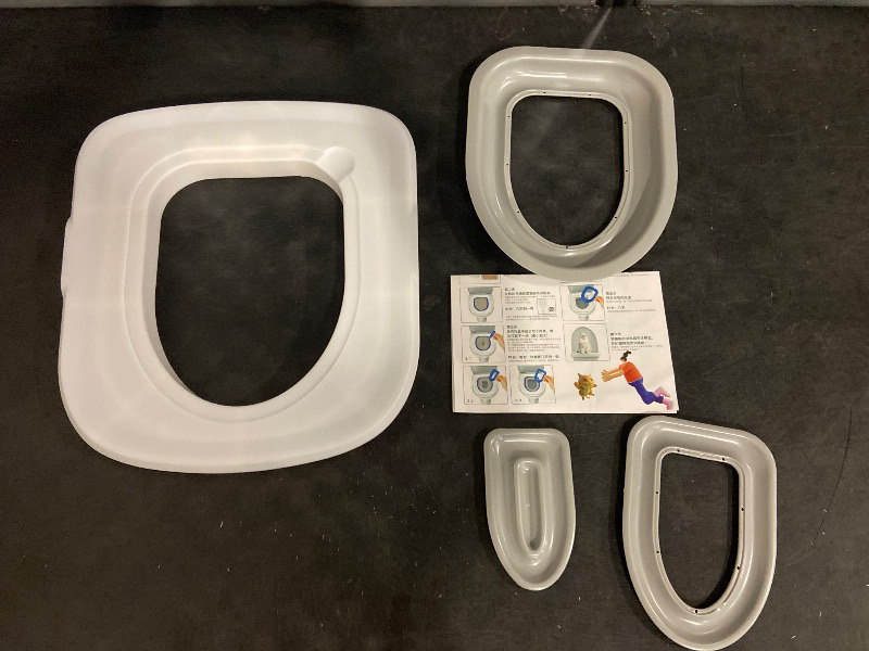 Photo 1 of Ejoyous Cat Toilet Training Kit, Reusable Cat Toilet Trainer for Pet Cleaning, Universal Potty Training Toilet System Train Cat to Use Toilet (White Tray, 1 Gray Inner Support)
