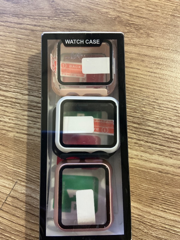 Photo 1 of Haojavo 5 Pack Case for Apple Watch Series 3 2 1 38mm with Tempered Glass Screen Protector, Full Hard Ultra-Thin Scratch Resistant Bumper Protective Cover for iWatch 38mm Accessories(5 Colors)
