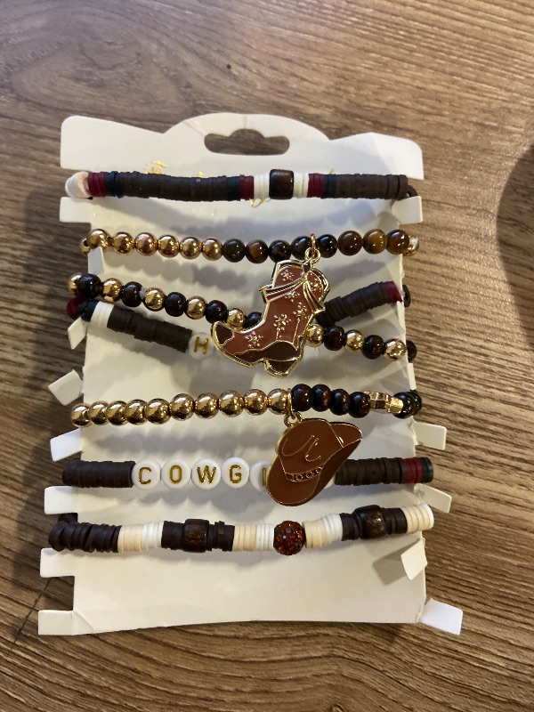 Photo 1 of Artlunar Western Cowgirl Beaded Stretch Bracelets, Stackable cowgirl hat boot accessories, Bohemian Jewelry for Women Girls Teens Christmas Birthday Gift