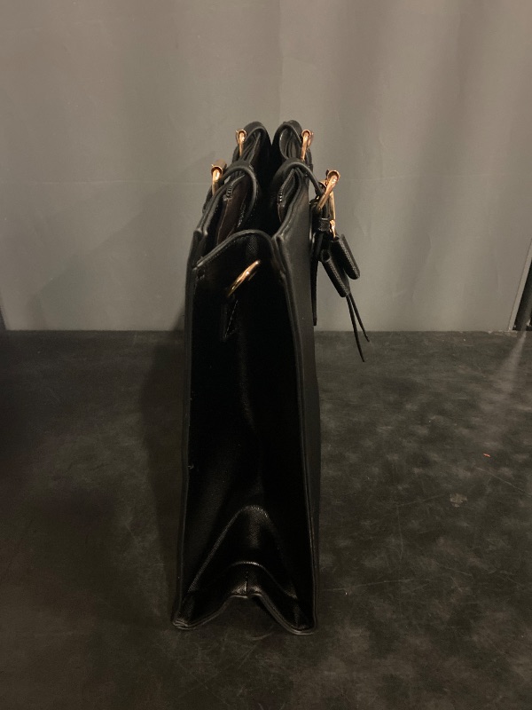 Photo 1 of Laptop Bag for Women 15.6 inch Laptop Tote Bag Waterproof Leather Computer Bag Large Lightweight Briefcase Professional Business Office Work Bag Black