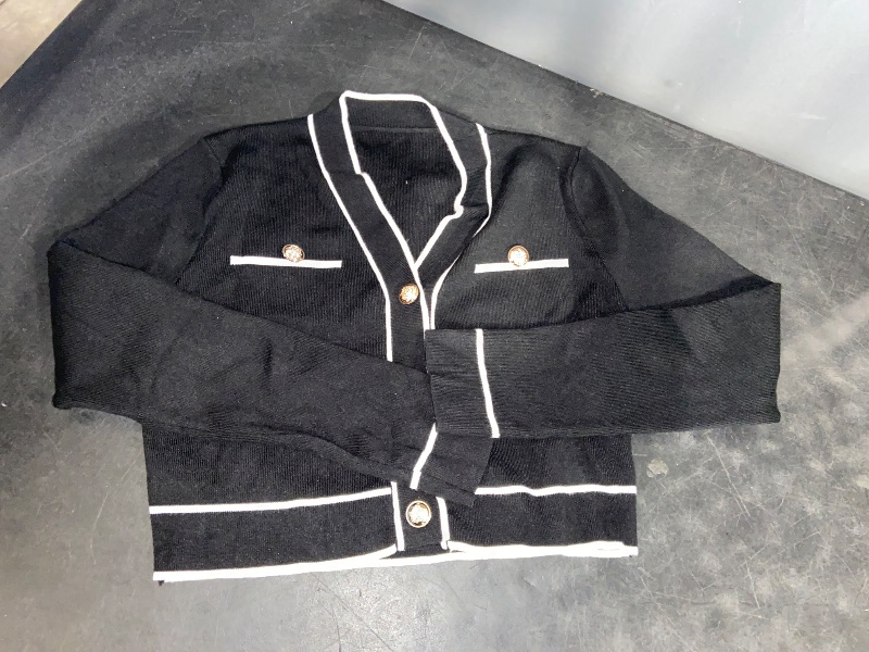 Photo 1 of (L) Womens Casual Fall Long Sleeve Cropped Cardigan Tops Button Front Knitted Sweater Jacket Coat Outfits