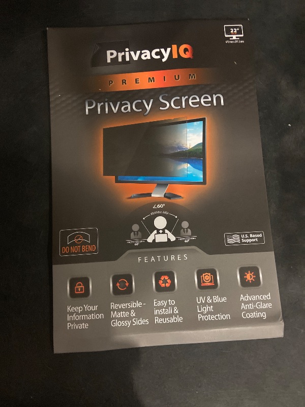 Photo 1 of 22 Inch - 16:10 Aspect Ratio - Computer Privacy Screen Filter for Widescreen Monitor - Anti-Glare - Anti-Scratch Protector Film - Protects Your Eyes from Harmful Glare and Blue Light
