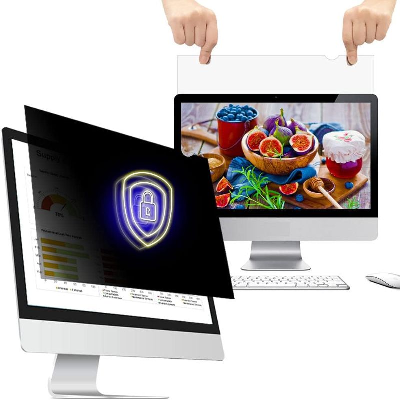 Photo 1 of 22 Inch - 16:10 Aspect Ratio - Computer Privacy Screen Filter for Widescreen Monitor - Anti-Glare - Anti-Scratch Protector Film - Protects Your Eyes from Harmful Glare and Blue Light
