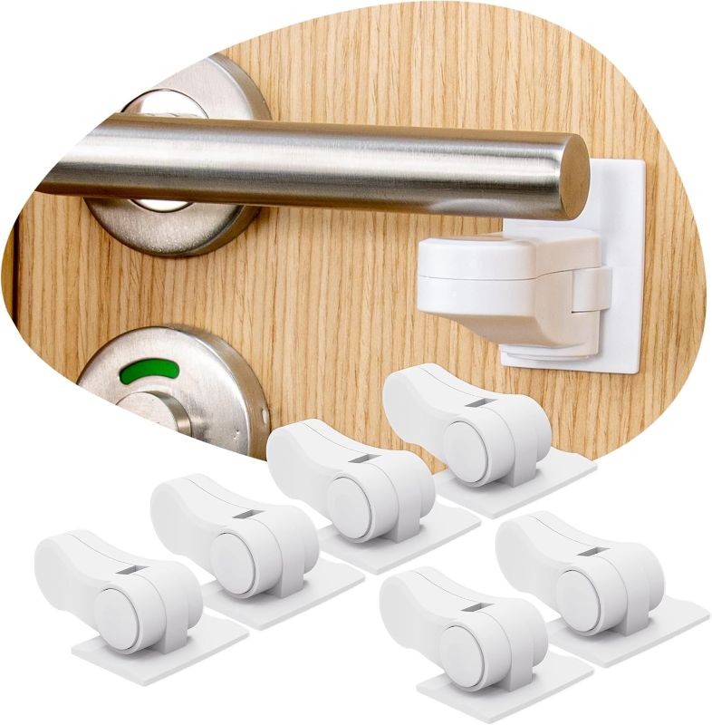 Photo 1 of 6-Pack Door Lever Lock for Child Safety - Baby Proofing - Child Proof Handle Locks