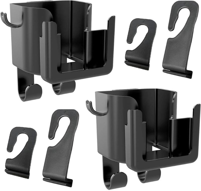 Photo 1 of 2PCS Multifunctional Car Cup Holder, Car Phone Holder with Headrest Hooks, Hanging Storage Organizer Accessories, Universal Car Back Seat Hook for Purse, Keys, Umbrella, Bag

