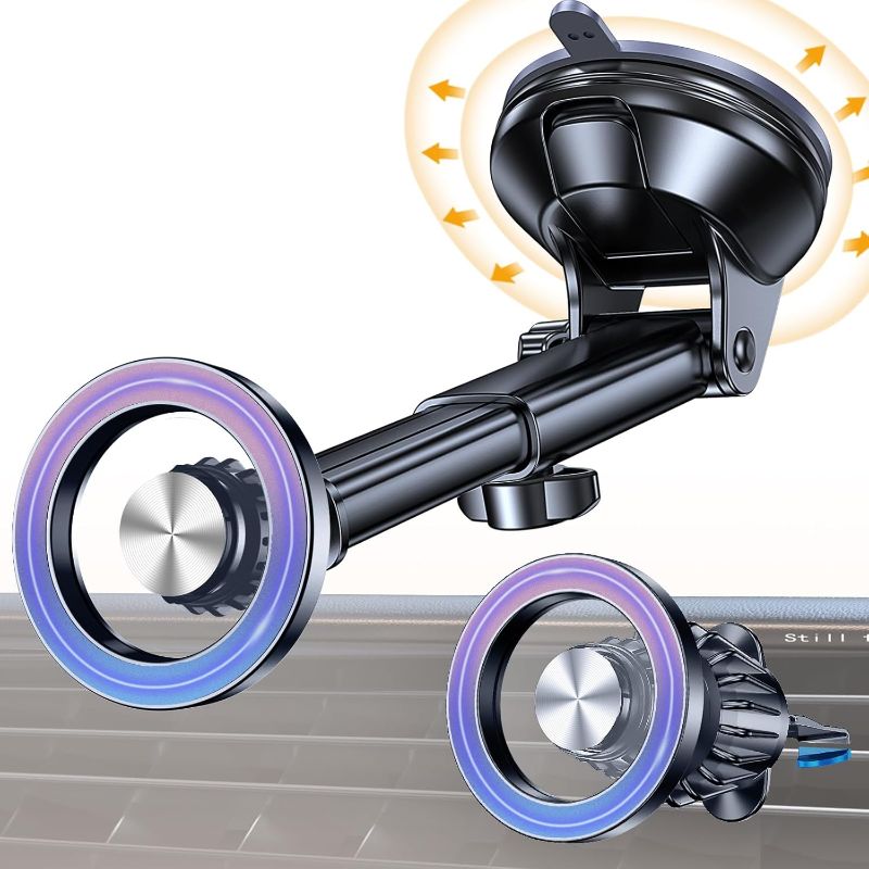 Photo 1 of Coolpow for MagSafe Car Mount Windshield+Vent+Dash Magnetic Phone Holder for Car Phone Holder Mount Cell Phone Holders for Your Car Accessories Suction Phone Mount for Car Truck Stand for iPhone 17 16